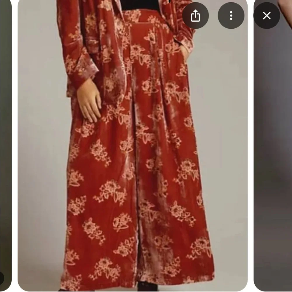 Anthropologie Rose-Mauve Floral Wide-Leg Jumpsuit - Picture 2 of 4